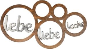 GILDE Wanddekoobjekt Wandobjekt Lebe,Liebe,Lache (1 St)