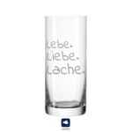 KS Laserdesign Longdrinkglas Leonardo Glas mit Gravur '' Lebe, Liebe, Lache '' - Geschenke für Frauen & Männer, beste Freunde & Freundinnen, Geburtstag, Weihnachten, Lieblingsmensch, Wasserglas, Trinkglas, TEQTON Glas, Lasergravur