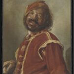 Kunstdruck Der Mulatte Frans Hals 16. 17. Jh. Rot Kappe Lachen Faks_Werbung 1403, (1 St)