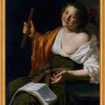 Kunstdruck Girl with a flute Jan van Bijlert Frauen Flöte Instrumente Lachen B A1, (1 St)