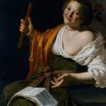 Kunstdruck Girl with a flute Jan van Bijlert Frauen Flöte Instrumente Lachen B A3, (1 St)