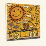 Kunstdruck Hello Yellow Sonne Lachen Gelb Vögel Taxi Plakat Rizzi Platte 119, (1 St)