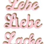 Levandeo® Deko-Schriftzug, 3er Set Schriftzug Lebe Liebe Lache Pastell Rosa Holz Tischdeko Deko