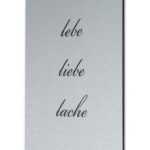 Levandeo® Metallbild, levandeo Wandbild Bild Schild Lebe Liebe Lache 20x30cm Alu Aluminium