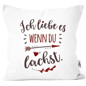 MoonWorks Dekokissen Kissenbezug Ich liebe es wenn du lachst Liebes-Geschenk Freund Freundin Geschenkidee Weihnachten Valentinstag Moonworks®