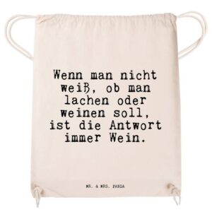 Mr. & Mrs. Panda Sporttasche Wenn man nicht weiß,... - Transparent - Geschenk, lachen, weinen, lus (1-tlg)