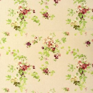 Rasch TEXTIL Stoff B von Boch Dekostoff Leinen Viskose Rosen lachs rosa