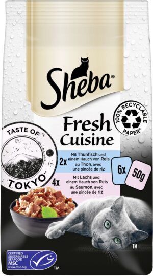 Sheba Fresh Cuisine Taste of Tokyo Thunfisch & Lachs Katzenfutter 6 x 50g