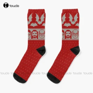 Ugly Christmas Sweater What We Do In The Shadows Version Socks Womens Socks Crew Personalized Custom 360° Digital Print
