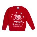 United Labels® Weihnachtspullover Peppa Wutz Weihnachtspullover für Kinder Ugly Christmas Sweater Rot