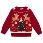 United Labels® Weihnachtspullover Weihnachtspullover für Kinder - Rentiere Ugly Christmas Sweater Rot