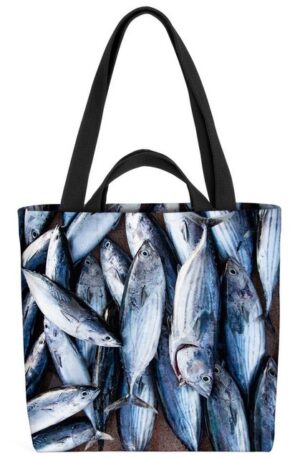 VOID Henkeltasche (1-tlg), Fisch Filet Markt Frisch Angeln Lachs Thunfisch essen vegetarisch koc