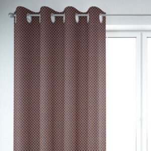 Vorhang SCHÖNER LEBEN. Vorhang Jacquard Geometrisch Schuppen braun lachs 245cm, SCHÖNER LEBEN., Ösen (1 St), blickdicht, Jacquard, handmade, made in Germany, vorgewaschen