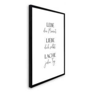 artissimo Bild mit Rahmen Spruch-Bild gerahmt 51x71cm / Poster mit Spruch inkl. Holz-Rahmen, Sprüche und Zitate: Lebe Liebe Lache