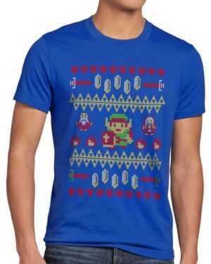 style3 Print-Shirt Herren T-Shirt Link Ugly Christmas Sweater strick pulli weihnachten zelda xmas