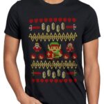 style3 Print-Shirt Herren T-Shirt Link Ugly Christmas Sweater strick pulli weihnachten zelda xmas