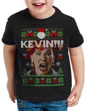 style3 Print-Shirt Kinder T-Shirt Allein zu Haus kevin xmas weihnachten weihnachtspullover pulli ugly sweater strick