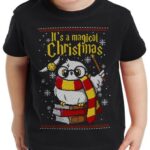 style3 Print-Shirt Kinder T-Shirt Magic Christmas Sweater eule ugly pulli weihnachtspullover