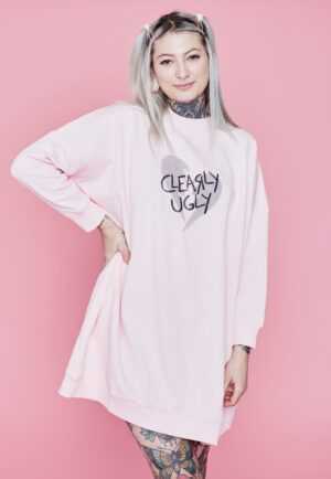 Clearly Ugly - Broken, But Still Cute Sweater Pastellrosa - Kleid