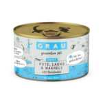 Grau getreidefreies Katzenfutter Pute, Lachs & Makrele - 6 x 200 g