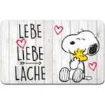 United Labels® Frühstücksbrett Snoopy Frühstücksbrett, Lebe Liebe Lache, Resopal