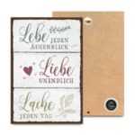 ARTFAVES Holzbild Lebe Liebe Lache, Geschenk zum Thema Glücklichsein, Achtsamkeit