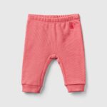 Benetton, Hose Aus Sweatstoff In Bio-baumwolle, größe 68, Lachs, unisex