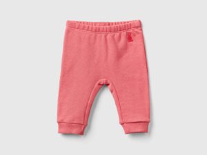 Benetton, Hose Aus Sweatstoff In Bio-baumwolle, größe 68, Lachs, unisex