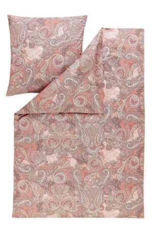 Bettwäsche Estella Mako-Satin Bettwäsche 155x220 Elarda Paisley orange lachs, Estella, Mako-Satin, 2 teilig