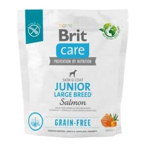 Brita - Trockenfutter für junge Hunde (3 Monate - 2 Jahre), große Rassen ab 25 kg - Brit Care Dog Grain-Free Junior Large Lachs 1 kg