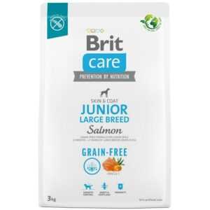 Brita - Trockenfutter für junge Hunde (3 Monate - 2 Jahre), große Rassen ab 25 kg - Brit Care Dog Grain-Free Junior Large Lachs 3 kg