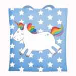 Mr. & Mrs. Panda Tragetasche Einhorn Happy - Sky Blue - Geschenk, Einkaufstasche, Lachen, Beutelta (1-tlg)