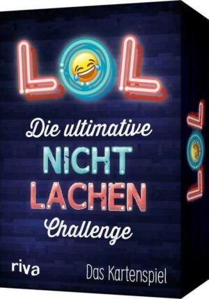 Riva Spielesammlung, LOL - Die ultimative Nicht-lachen-Challenge: Das Kartenspiel Witzen, Flachwitzen, Scherzfragen. Partyspiel Mann & Frau ab 8 Jahren, Gesellschaftsspiele Erwachsene & Kinder Kartenspiel Weihnachtsgeschenk