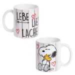 United Labels® Tasse Snoopy Tasse Lebe, Liebe, Lache 320 ml, Keramik