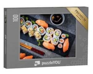 puzzleYOU Puzzle Japanisches Essen: Sushi mit Lachs, Thunfisch, 100 Puzzleteile, puzzleYOU-Kollektionen Asiatisches Essen