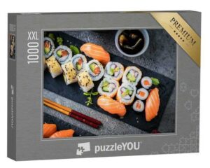 puzzleYOU Puzzle Japanisches Essen: Sushi mit Lachs, Thunfisch, 1000 Puzzleteile, puzzleYOU-Kollektionen Asiatisches Essen