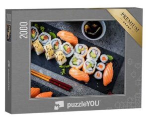 puzzleYOU Puzzle Japanisches Essen: Sushi mit Lachs, Thunfisch, 2000 Puzzleteile, puzzleYOU-Kollektionen Asiatisches Essen