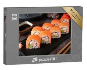 puzzleYOU Puzzle Sushi-Menü mit Philadelphia-Rolle und Lachs-Sushi, 100 Puzzleteile, puzzleYOU-Kollektionen Sushi