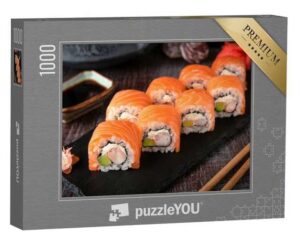 puzzleYOU Puzzle Sushi-Menü mit Philadelphia-Rolle und Lachs-Sushi, 1000 Puzzleteile, puzzleYOU-Kollektionen Sushi