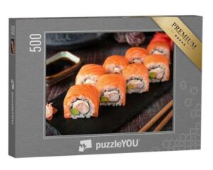 puzzleYOU Puzzle Sushi-Menü mit Philadelphia-Rolle und Lachs-Sushi, 500 Puzzleteile, puzzleYOU-Kollektionen Sushi