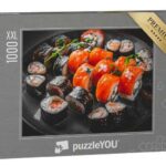 puzzleYOU Puzzle Sushi-Rolle mit Lachs, Avocado, Gurke, Reis, 1000 Puzzleteile, puzzleYOU-Kollektionen Sushi, Asiatisches Essen