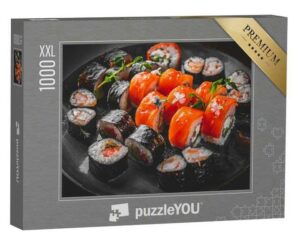 puzzleYOU Puzzle Sushi-Rolle mit Lachs, Avocado, Gurke, Reis, 1000 Puzzleteile, puzzleYOU-Kollektionen Sushi, Asiatisches Essen