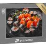 puzzleYOU Puzzle Sushi-Rolle mit Lachs, Avocado, Gurke, Reis, 1000 Puzzleteile, puzzleYOU-Kollektionen Sushi, Asiatisches Essen