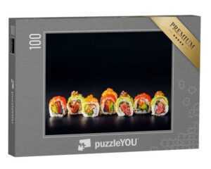 puzzleYOU Puzzle Sushi-Rollen mit rotem Kaviar, Lachs, Thunfisch, 100 Puzzleteile, puzzleYOU-Kollektionen Sushi