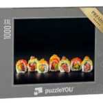 puzzleYOU Puzzle Sushi-Rollen mit rotem Kaviar, Lachs, Thunfisch, 1000 Puzzleteile, puzzleYOU-Kollektionen Sushi