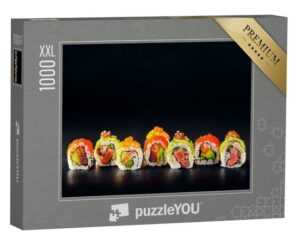 puzzleYOU Puzzle Sushi-Rollen mit rotem Kaviar, Lachs, Thunfisch, 1000 Puzzleteile, puzzleYOU-Kollektionen Sushi