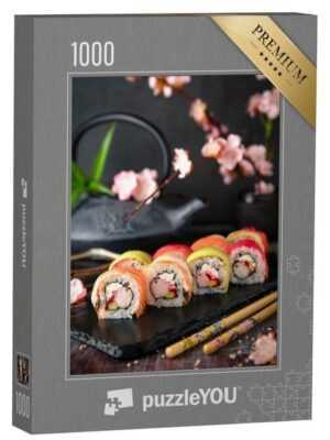 puzzleYOU Puzzle Sushi mit Lachs, Thunfisch, Garnele, Frischkäse, 1000 Puzzleteile, puzzleYOU-Kollektionen Sushi