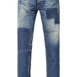 ADenim Herren Jeans blau Baumwolle Slim Fit