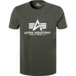 ALPHA INDUSTRIES Herren T-Shirt grün Baumwolle