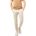 BALDESSARINI Herren Hose beige Schurwolle meliert